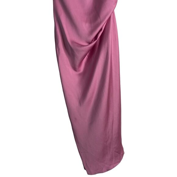 Lovers and Friends Amina Midi Dress Satin One Shoulder Side Slit Formalwear S - Picture 12 of 14